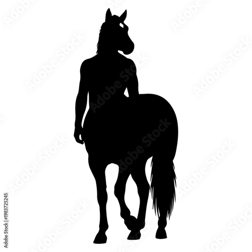 Silhouette of a Centaur, Mythological Creature.
