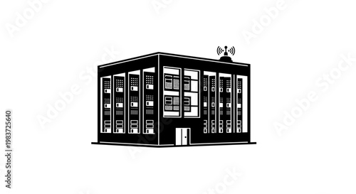 Modern office building exterior design.