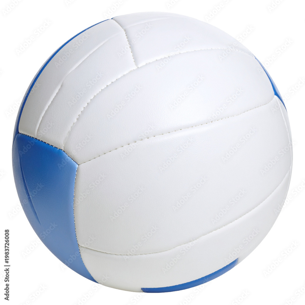 Fototapeta premium White and Blue Volleyball on White Background