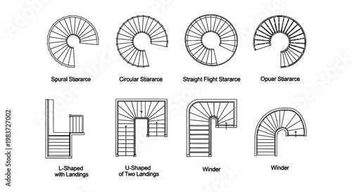 various types of staircases including spiral circular straight l-shaped u-shaped and winder designs