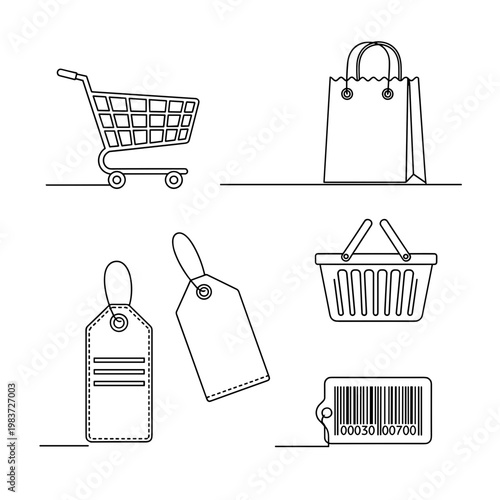 Shopping cart and retail icons 1.