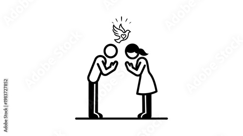 People Praying with Symbol of Hope