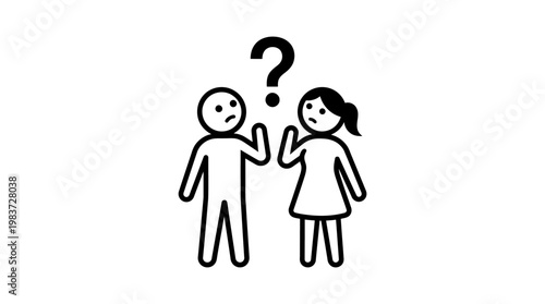 Confused Couple with a Question Mark Overhead