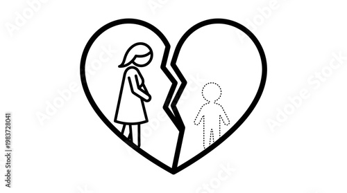 Broken Heart Symbolizing Parental Separation