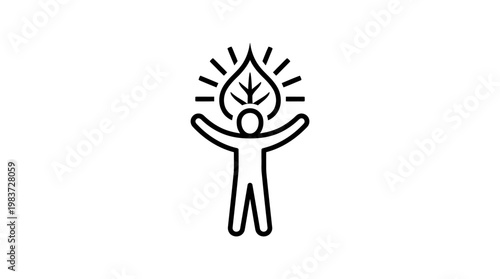 Eco-Friendly Concept Represented By Person with Leaf