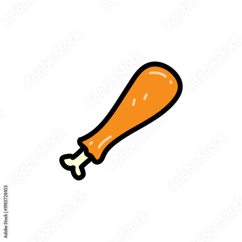 Chicken food icon cartoon illustration