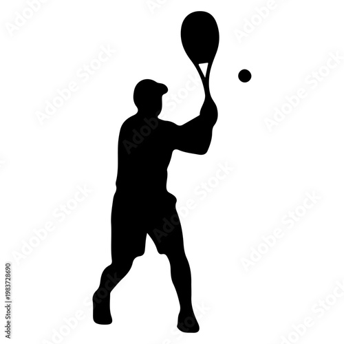 Silhouette of a Tennis Player Serving a Ball.