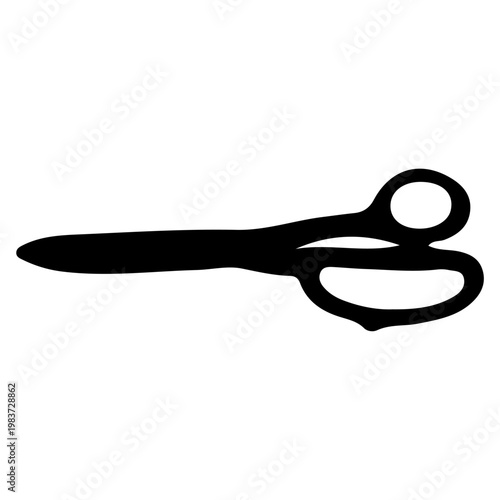 Silhouette of a pair of scissors.