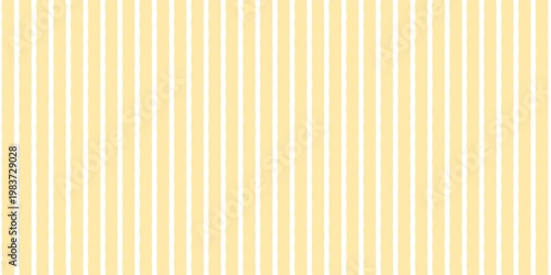 Hand drawn vertical yellow stripes pattern. Minimalist wavy lines seamless background for wallpaper, textile, and summer design.