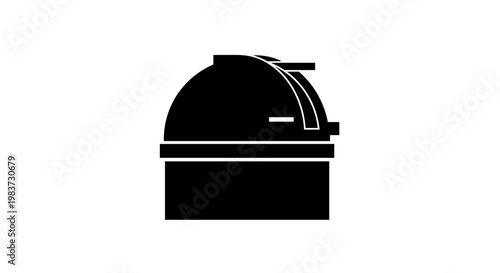 Simple black pizza oven icon design.