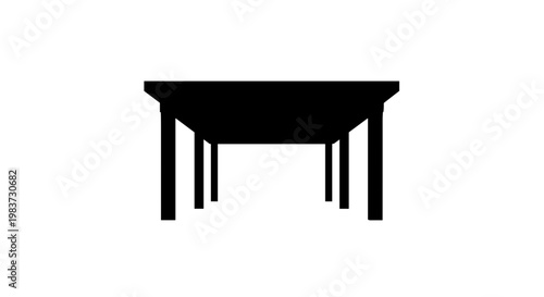 Simple black table with legs.
