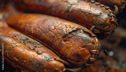 Cracked Leather Texture Closeup Brown.