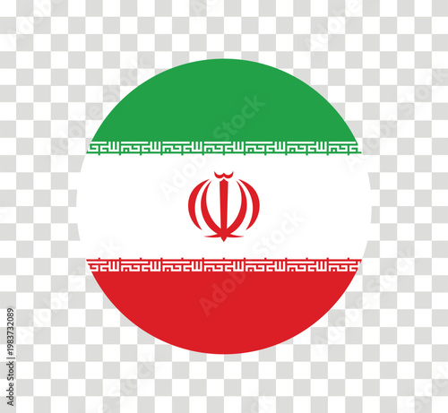 High Quality IRAN circle flag Transparent background vector