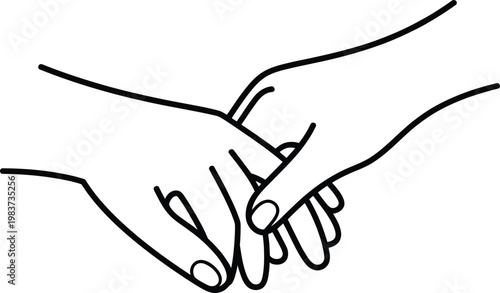 Two people gently holding hands together representing a feeling of unity partnership support and deep connection