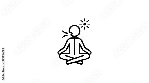 Meditating Person Icon with Exhalation and Energy Burst