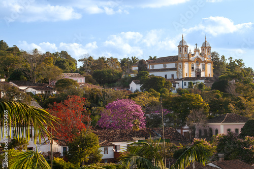 Historic city of Tiradentes, Minas Gerais, Brazil. In the background the Mother Church.