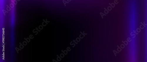 Purple neon light leak effect background. Old film bokeh flare overlay. Vintage photo filter texture template. Exposed saturated photography wallpaper. Vector blur ultraviolet gradient backdrop