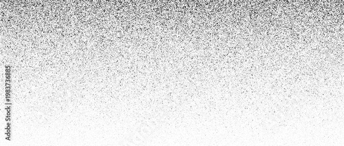 Dotted noise sand texture. Stippled grain gradient background. Fading grunge dust grit overlay. Black sprayed surface. Halftone speckles, particles or specks wallpaper. Vector rough gritty backdrop
