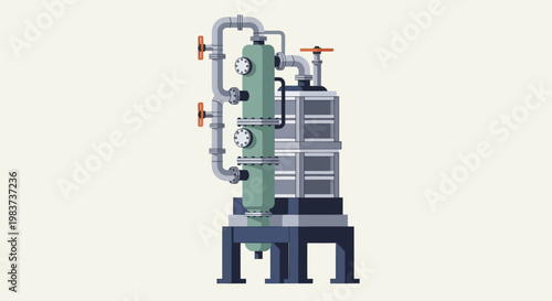 Industrial Distillation Column Equipment for Chemical Processing.