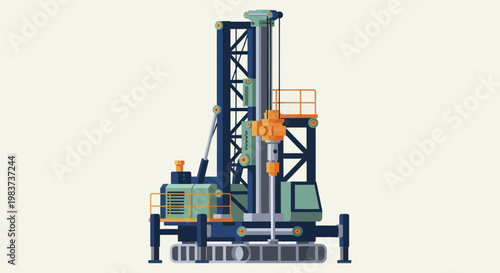Industrial Drilling Rig Machine for Construction and Mining Operations.