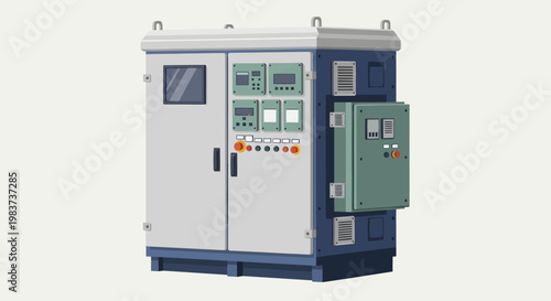 Industrial Electrical Control Cabinet with Meters and Switches.