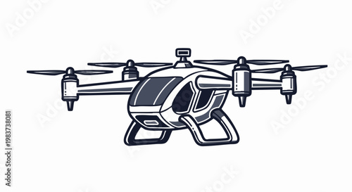 Futuristic Drone Design for Aerial Photography and Delivery.