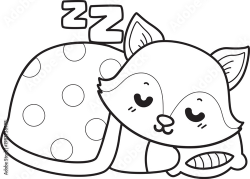 Coloring pages of Cute set of Fox sticker with activity. Outline of Fox with variation of activity