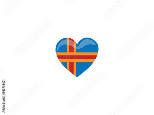 Iceland flag heart symbol love national pride vector illustration vector 