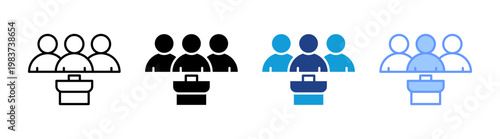 Employment icon set multiple style collection