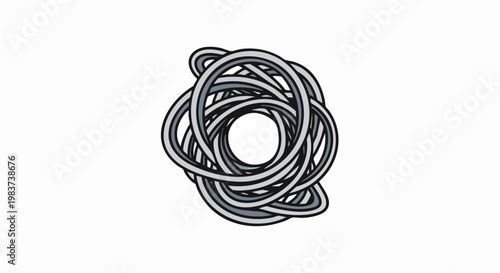 Intricate tangled knot abstract design complex intertwined wires.