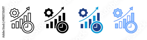 Productivity icon set multiple style collection