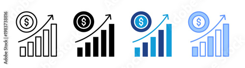 Profitable icon set multiple style collection	