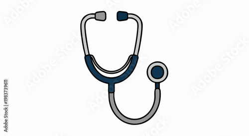 Medical stethoscope instrument for doctors and healthcare professionals to listen to patients.