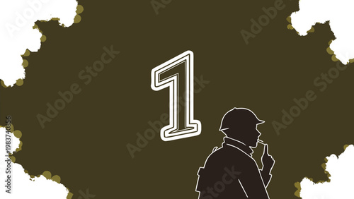 Glowing Neon Number 1 with Fiery Golden Smoke on Dark Background ? Energy and Power Concept.