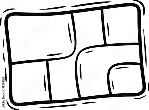 Blank comic book page template with multiple rounded rectangular panels for telling various visual stories