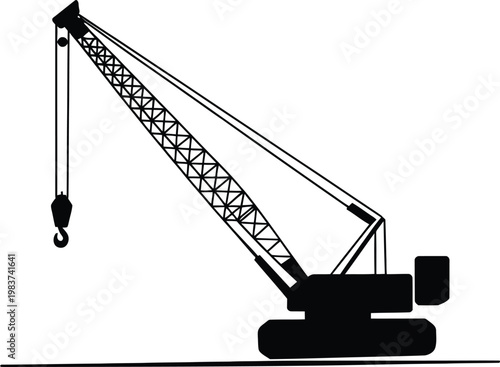 Heavy crawler crane performing lifting operations at a construction site for industrial infrastructure development projects