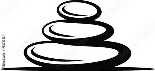 Balanced stack of smooth river stones representing peace and harmony for spa and wellness therapy settings