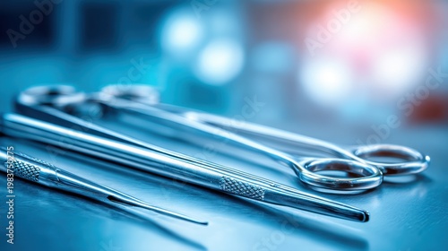 Sterile Surgical Instruments Gleaming with Precision in a Medical Setting