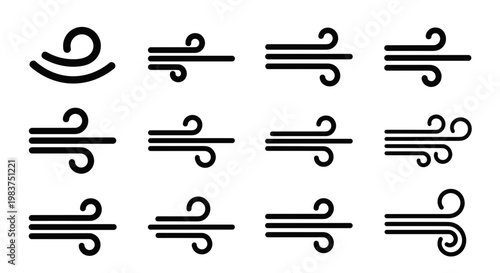 A set of minimalist musical notation symbols in a flat design style