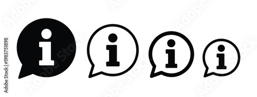 Information sign icon vector set, about us symbol and question mark help icons for customer support, FAQ sections, UI design, websites, apps, and informational guidance graphics