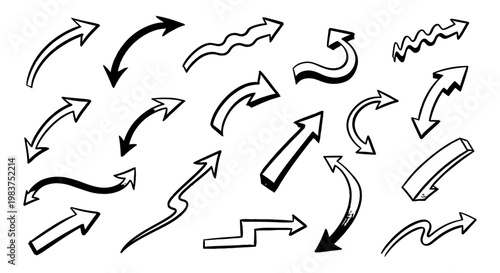 hand-drawn arrows doodle collection a versatile graphic resource showing direction and flow ideal for ui ux design and infographics