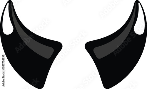 Black devil horns icon vector illustration isolated on white background for halloween costume character design