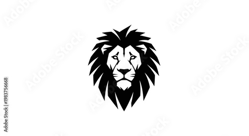 Bold Black Lion Head Icon Symbolizing Strength, Power, and Royalty