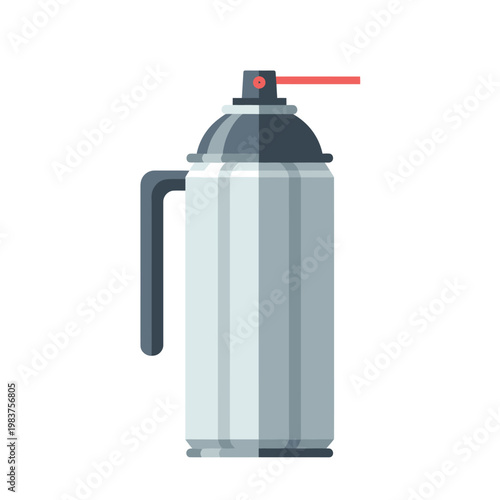 Cartoon illustration of a large thermos with a spray nozzle on top