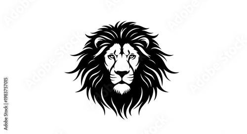 Majestic Black Lion Head Emblem Illustrating Strength, Power, and Royalty