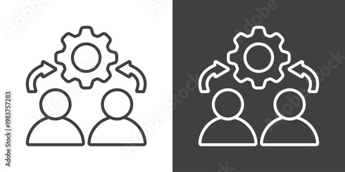 Team Synergy Icon Set Vector Collection Isolated In Black And White