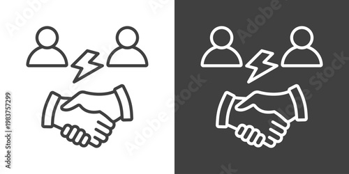 Conflict Resolution Icon Set Vector Collection Isolated In Black And White