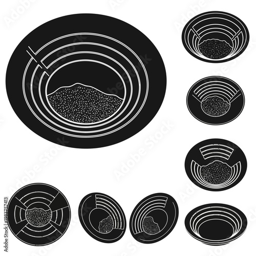 Gold Panning Kit Collection: Pans, Sieve, and Scoop for Prospecting and Mining