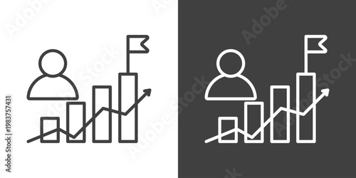 Career Progression Icon Set Vector Collection Isolated In Black And White