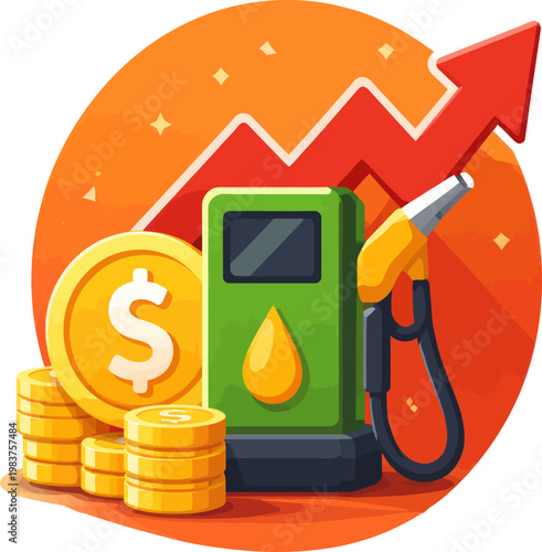 A graph of rising fuel prices and energy costs showing the relationship between fuel availability and currency values.
